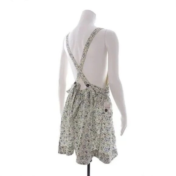Free People Petunia Floral Smocked Mini Dress in Tea Combo - Picture 2 of 8